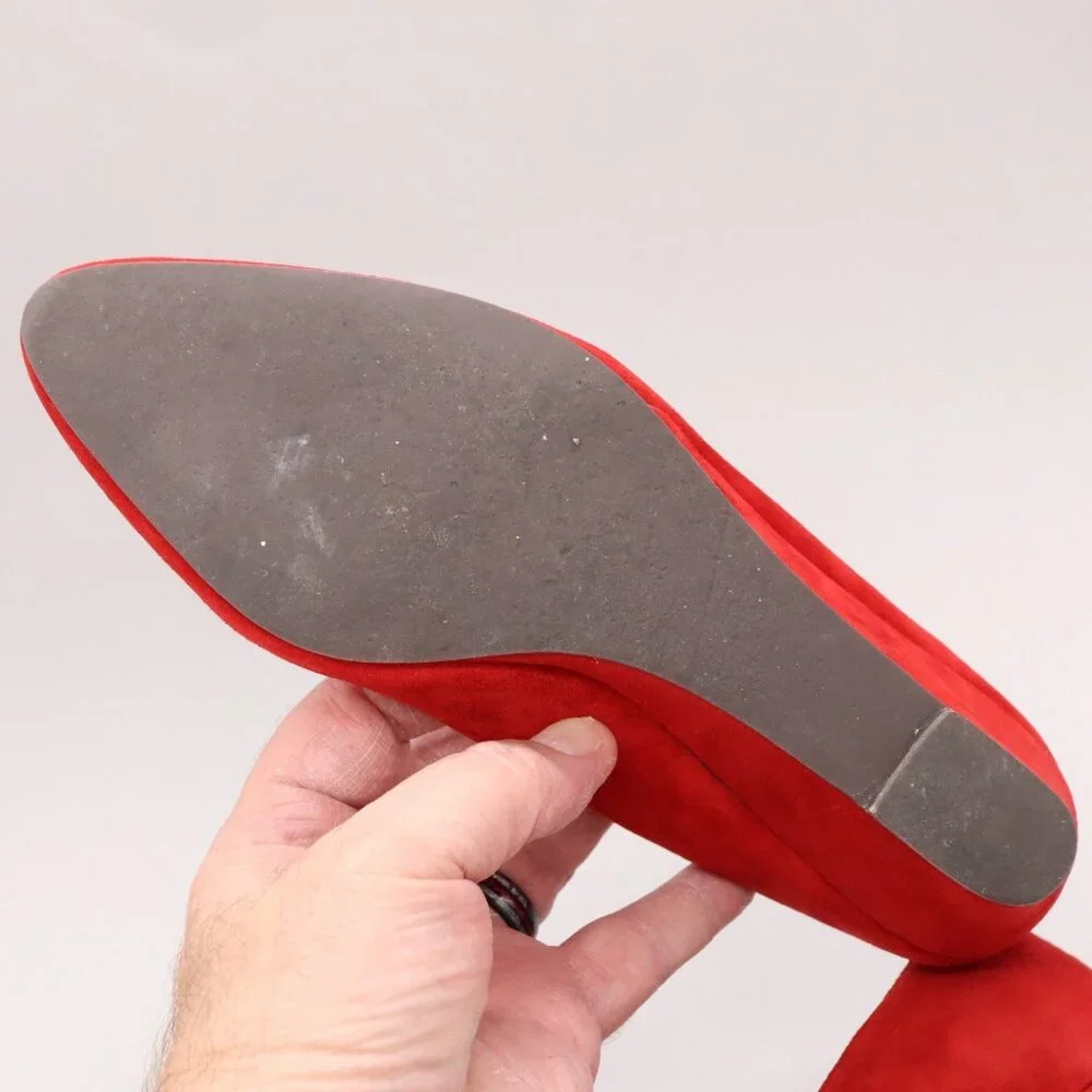 STEVEN BY Steve Madden Bouco Red Suede Wedge Heels Womens Size‎ 7.5 B